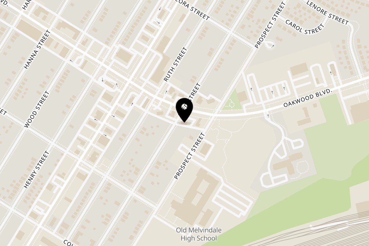 Map showing the location of Town Kitchen on 3741 Oakwood in Melvindale